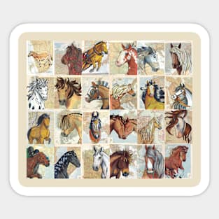 Horses of the World Pattern Sticker